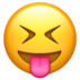 苹果系统里的眯眼伸舌头笑脸emoji表情