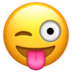 苹果系统里的伸舌头眨眼的脸emoji表情