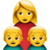 苹果系统里的家庭：女人，男孩，男孩emoji表情