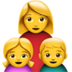 苹果系统里的家庭：女人，女孩，男孩emoji表情