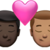 苹果系统里的亲吻: 男人男人较深肤色中等肤色emoji表情