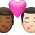 苹果系统里的亲吻: 男人男人中等-深肤色较浅肤色emoji表情
