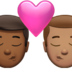 苹果系统里的亲吻: 男人男人中等-深肤色中等肤色emoji表情