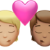 苹果系统里的亲吻: 成人成人中等-浅肤色中等肤色emoji表情