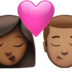 苹果系统里的亲吻: 女人男人中等-深肤色中等肤色emoji表情