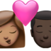 苹果系统里的亲吻: 女人男人中等肤色较深肤色emoji表情