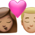 苹果系统里的亲吻: 女人男人中等肤色中等-浅肤色emoji表情