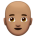 苹果系统里的男士：中等肤色，秃顶emoji表情