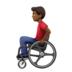 苹果系统里的坐在手动轮椅上的男士：中深色肤色emoji表情
