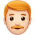 苹果系统里的男士：浅肤色，红发emoji表情