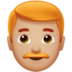 苹果系统里的男士：中浅肤色，红发emoji表情
