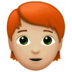 苹果系统里的人物：中浅肤色，红发emoji表情