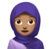 苹果系统里的头巾女性：中等肤色emoji表情