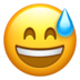 苹果系统里的满脸汗水的笑容emoji表情