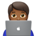 苹果系统里的技术员：中黑肤色emoji表情