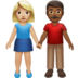 苹果系统里的男女牵手：中浅肤色，中深肤色emoji表情