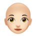 苹果系统里的女性：肤色浅，秃顶emoji表情