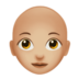 苹果系统里的女性：中浅肤色，秃顶emoji表情