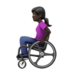 苹果系统里的坐在手动轮椅上的女人：深色肤色emoji表情