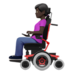 苹果系统里的坐在电动轮椅上的女人：深色肤色emoji表情