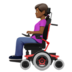 苹果系统里的坐电动轮椅的女性：中深色肤色emoji表情