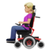 苹果系统里的坐电动轮椅的女性：中浅肤色emoji表情