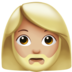 苹果系统里的有络腮胡子的女人: 中等-浅肤色emoji表情