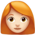 苹果系统里的女：浅肤色，红头发emoji表情