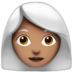 苹果系统里的女性：中等肤色，白发emoji表情
