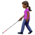 苹果系统里的拿拐杖的女人：中深色肤色emoji表情