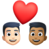 Facebook上的情侣: 男人男人较浅肤色中等-深肤色emoji表情