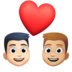 Facebook上的情侣: 男人男人较浅肤色中等-浅肤色emoji表情