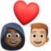 Facebook上的情侣: 女人男人较深肤色中等-浅肤色emoji表情