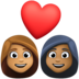 Facebook上的情侣: 女人女人中等肤色中等-深肤色emoji表情