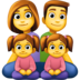 Facebook上的家庭：男人，女人，女孩，女孩emoji表情