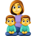 Facebook上的家庭：女人，男孩，男孩emoji表情