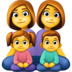 Facebook上的家庭：女人，女人，女孩，男孩emoji表情