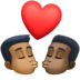 Facebook上的亲吻: 男人男人中等-深肤色较深肤色emoji表情