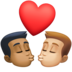 Facebook上的亲吻: 男人男人中等-深肤色中等-浅肤色emoji表情