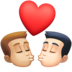 Facebook上的亲吻: 男人男人中等-浅肤色较浅肤色emoji表情