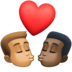 Facebook上的亲吻: 男人男人中等肤色较深肤色emoji表情