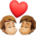 Facebook上的亲吻: 成人成人中等-浅肤色中等肤色emoji表情