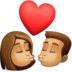 Facebook上的亲吻: 中等肤色emoji表情