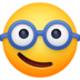 Facebook上的书呆子、戴眼镜的脸emoji表情
