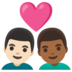 安卓系统里的情侣: 男人男人较浅肤色中等-深肤色emoji表情