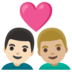 安卓系统里的情侣: 男人男人较浅肤色中等-浅肤色emoji表情