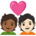 安卓系统里的情侣: 成人成人中等-深肤色较浅肤色emoji表情