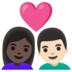 安卓系统里的情侣: 女人男人较深肤色较浅肤色emoji表情