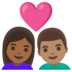 安卓系统里的情侣: 女人男人中等-深肤色中等肤色emoji表情