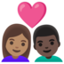 安卓系统里的情侣: 女人男人中等肤色较深肤色emoji表情